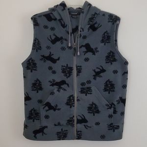 Lavon Green & Black Fleece Hooded Elk Vest XL